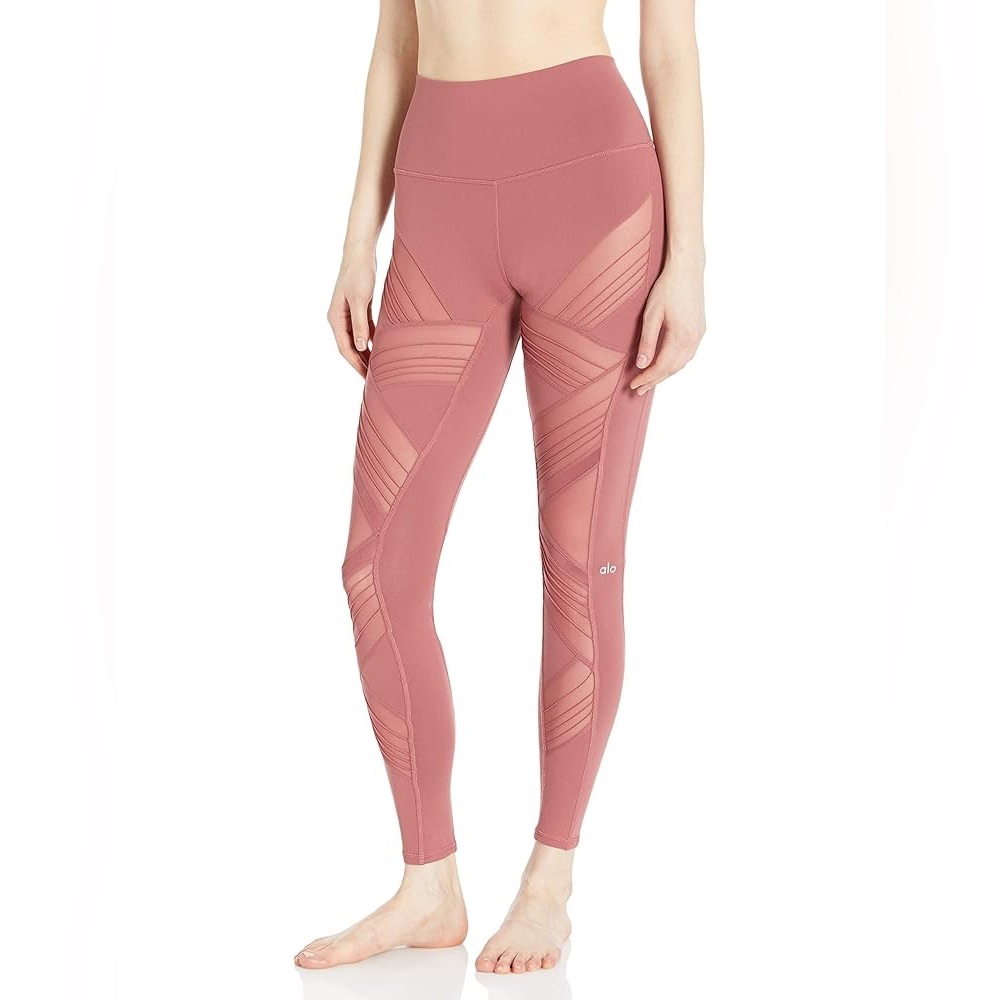 ALO Pink Mesh Leggings – Size Small
